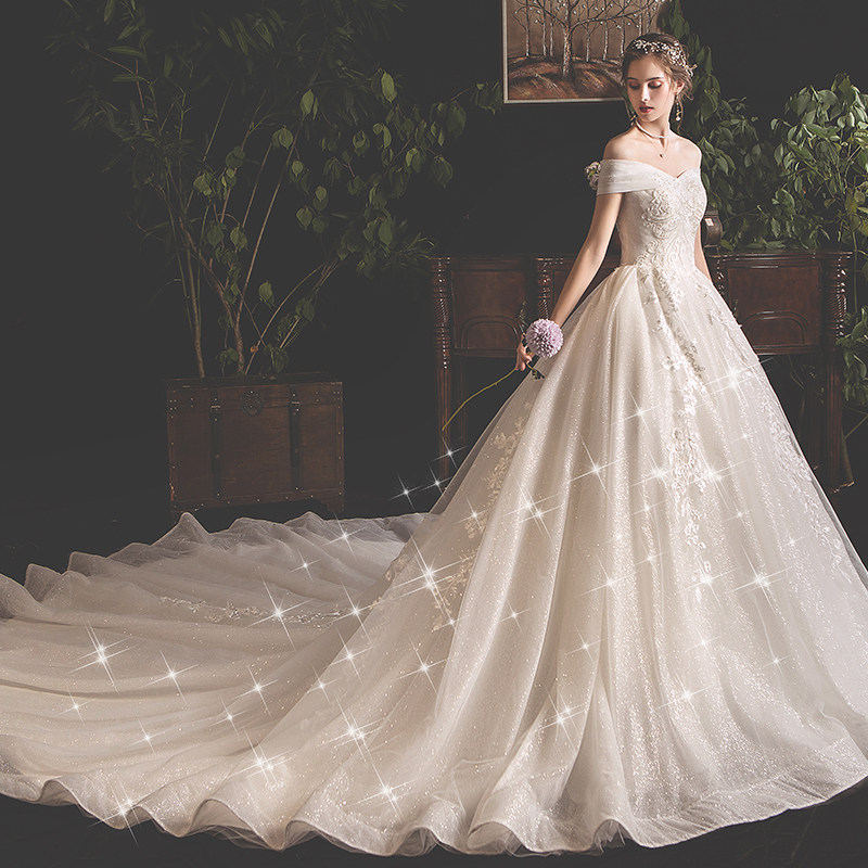 一字肩婚纱2020新款新娘气质豪华女 繁佑婚纱