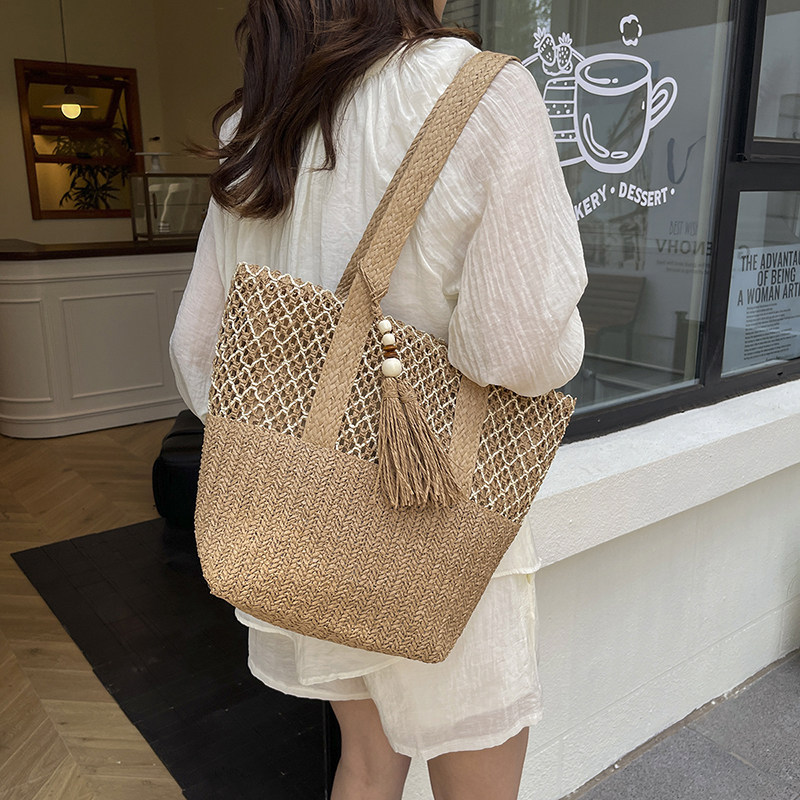 海边沙滩度假草编包包女式2026新款编织包通勤单肩包大容量托特包,淘宝优惠券,粉丝福利购,淘宝优惠卷
