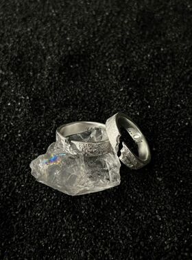 简约纯银小众设计高级感情侣戒指轻奢男女尾戒开口可调节定制指环