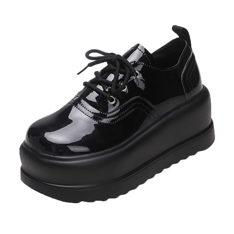 小皮鞋女秋季2022新款英伦风日系松糕鞋女厚底单鞋增高鞋猪腰子鞋,淘宝优惠券,粉丝福利购,淘宝优惠卷