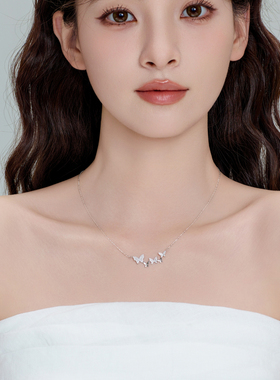 老凤祥S925纯银蝴蝶项链女新款