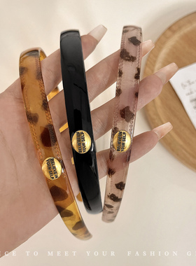 琥珀色发箍高级感时尚压碎发