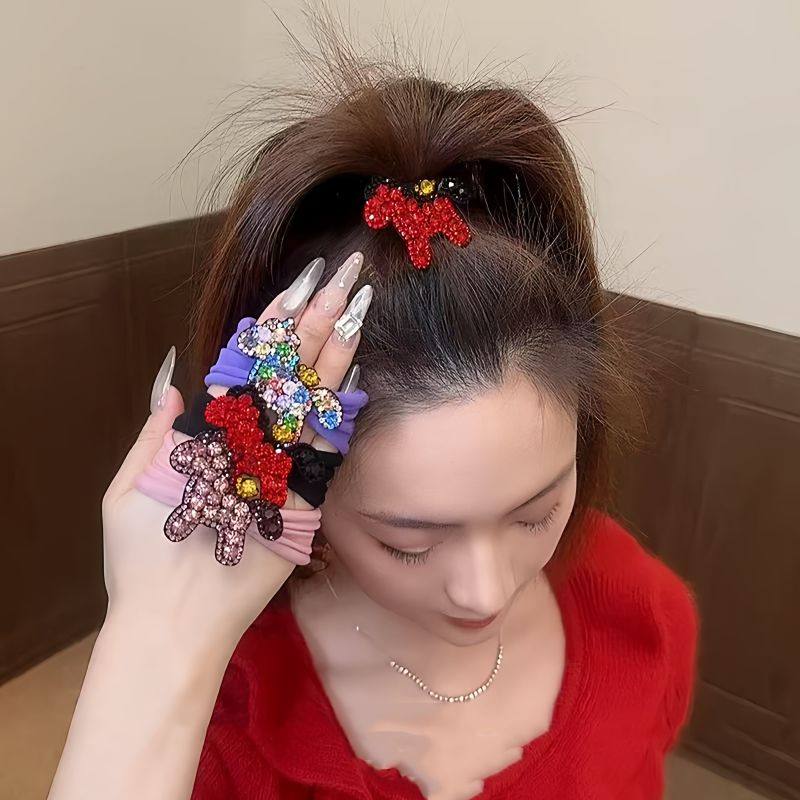 新年轻奢闪钻小马高弹力面膜发圈不伤发耐用头圈发绳扎头绳橡皮筋,淘宝优惠券,粉丝福利购,淘宝优惠卷