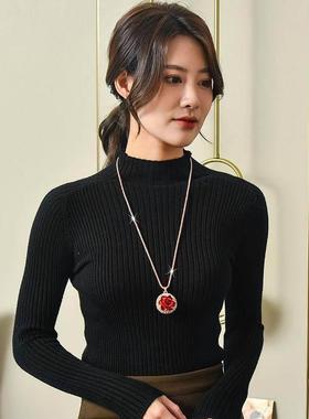 配高领毛衣的项炼长版高档镶钻锁骨炼打底衫高级感百搭秋冬配饰潮