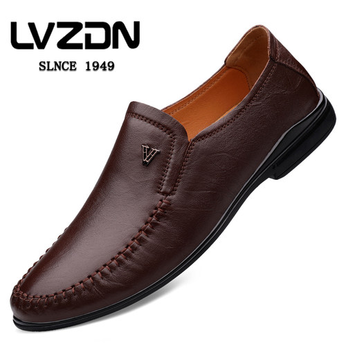 LVZDN男士捡漏清仓特价商务正装真皮休闲皮鞋男品牌折扣豆豆鞋子 - 图0