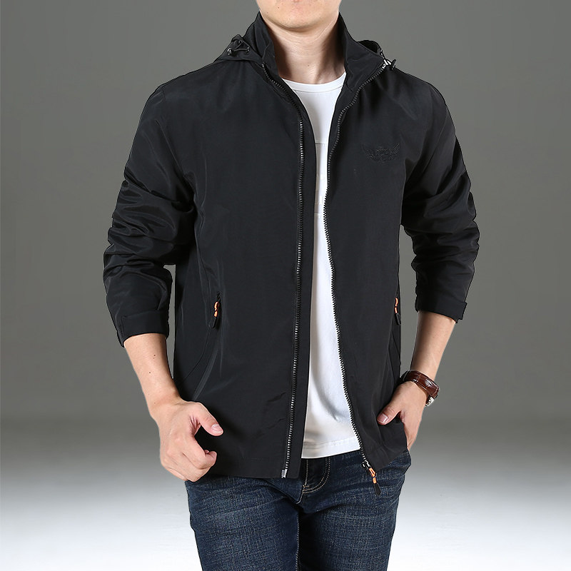 吉普盾男2020春秋宽松户外冲锋风衣 七喜服饰夹克