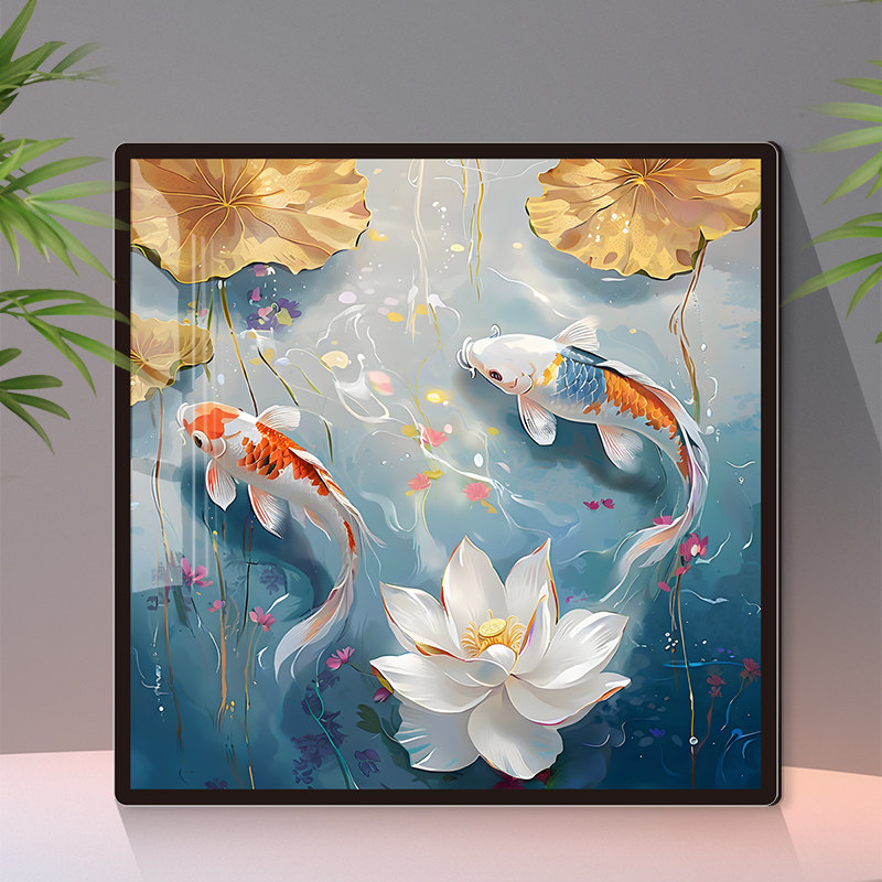 新中式客厅装饰画遮瑕遮丑贴画自粘玄关壁画餐厅背景高级感墙贴画,淘宝优惠券,粉丝福利购,淘宝优惠卷