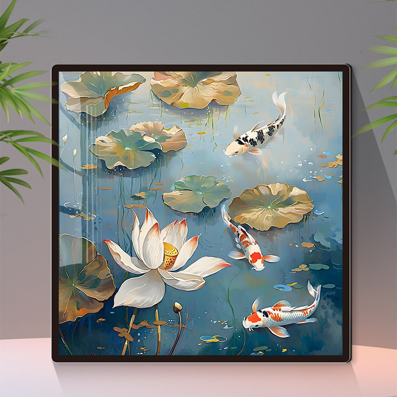 新中式客厅装饰画遮瑕遮丑贴画自粘玄关壁画餐厅背景高级感墙贴画,淘宝优惠券,粉丝福利购,淘宝优惠卷