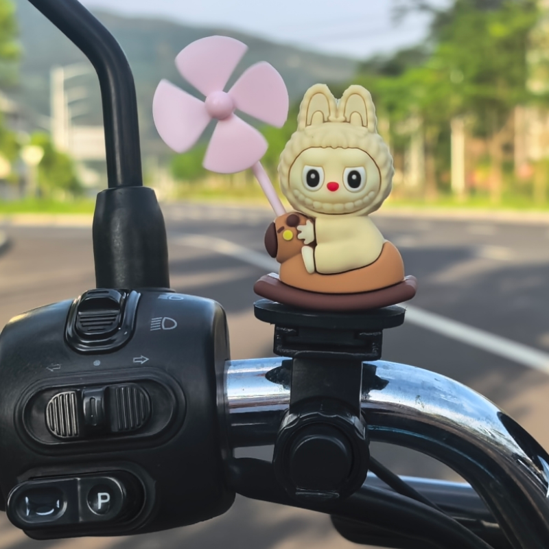 可爱labubu公仔电动车装饰品公路山地自行车摩托车摆件拉布布挂件 - 图0