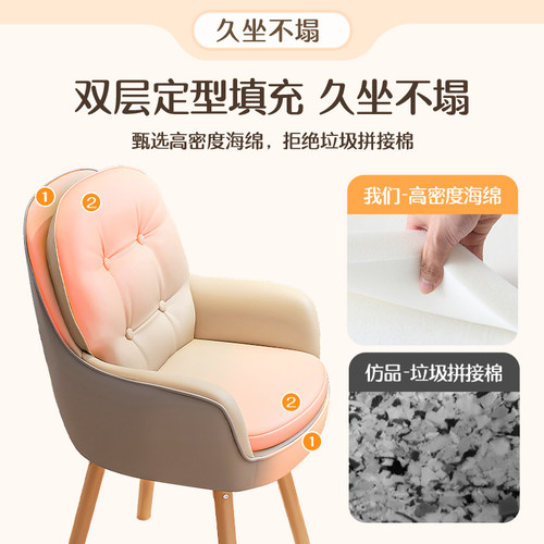 电脑椅子卧室书房书桌椅化妆椅家用舒适久坐靠背椅沙发椅凳办公椅 - 图1
