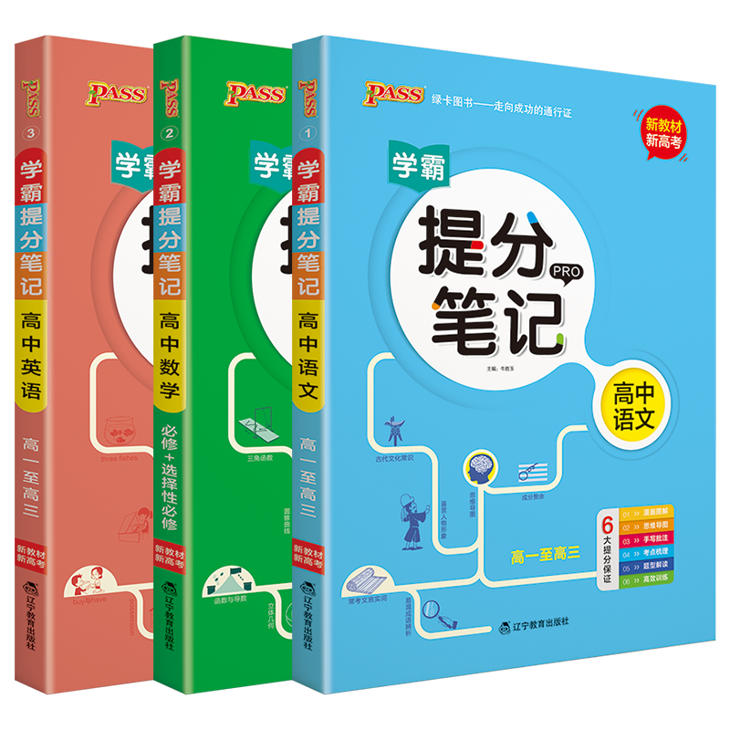 送3]2022版语数英3本新教材新高考pass学霸提分笔记高中语文数学英语必修选择性漫画图解思维导图手写高一二三高考必刷题全解读练-图3