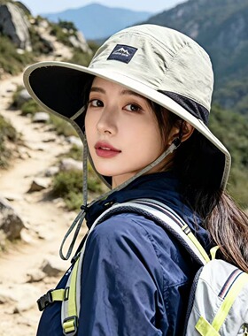 夏季户外防紫外线护颈渔夫帽