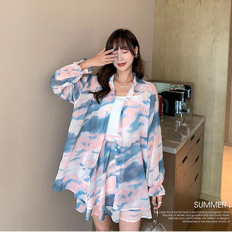 网红防晒衫短裤套装2021年新款夏 列爵时尚套装