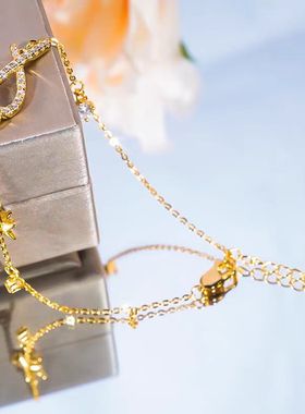 莫桑石满钻星星鱼形手链