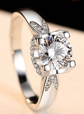 莫桑石戒指D色燕尾牛头