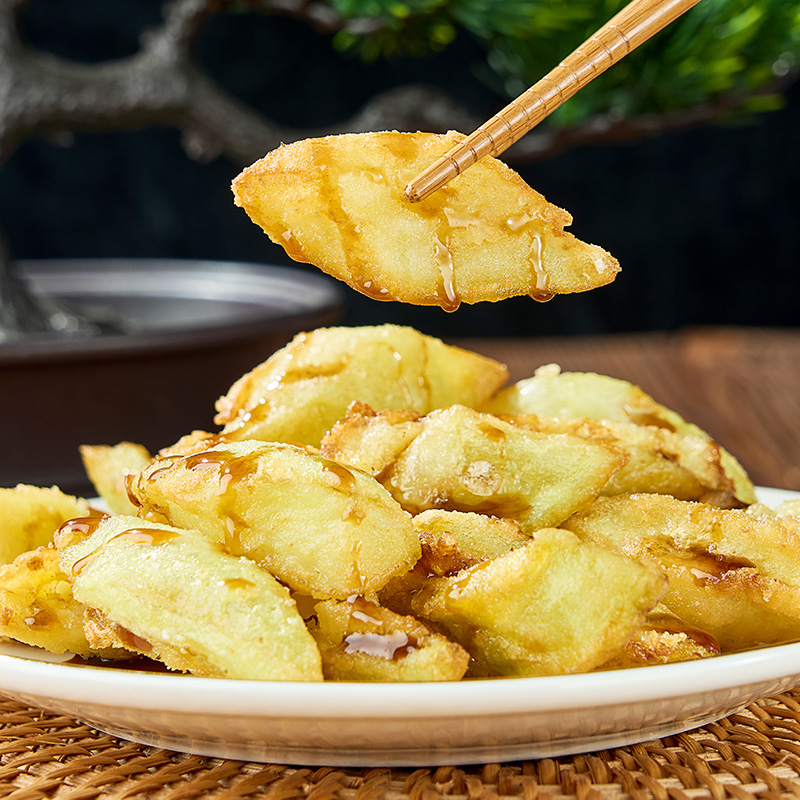 10盒整箱冰川茄子油炸小吃裹粉拔丝脆皮茄子块酒店速冻半成品商用 - 图0