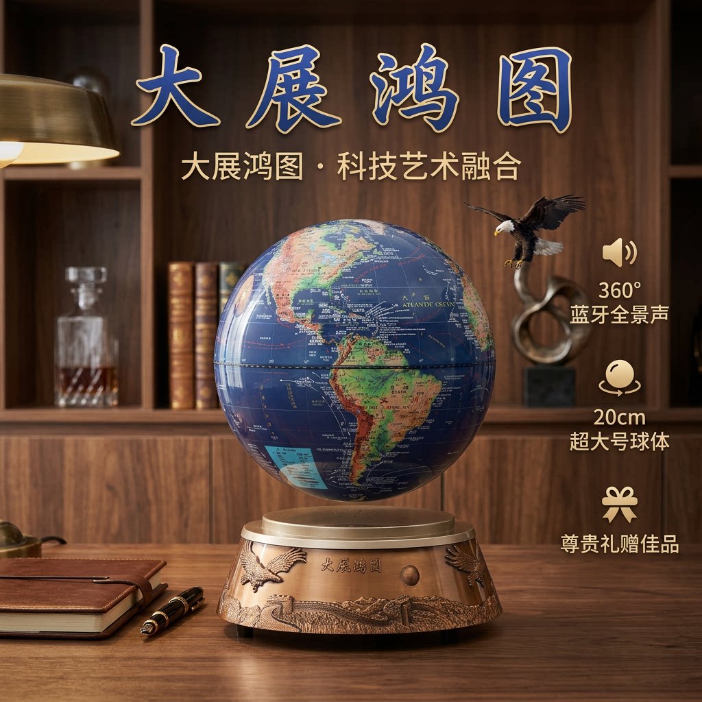 Magnetic levitation large globe business gift for leaders