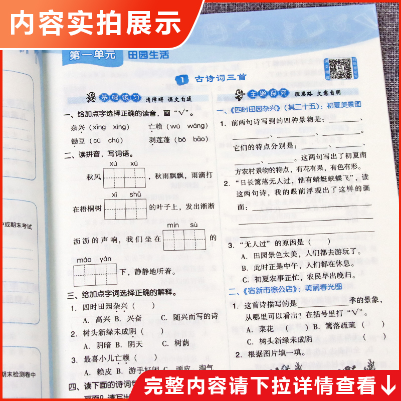 2024新版典中点四年级下册语文R版人教版RJ小学生综合应用创新题小学典点4年级语文课本教材同步练习册测试题辅导教辅书同步训练-图2