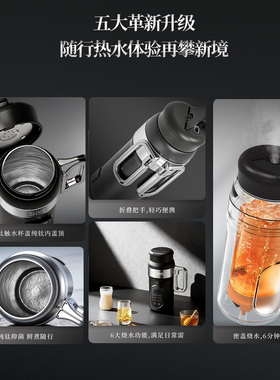山雄 600ml电热水杯SY-617C 食品级钛内胆数显多功能可上飞机500W