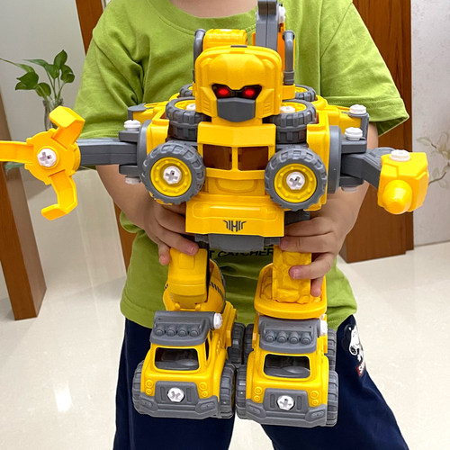 儿童益智玩具智力组装3拧螺丝拼装变形机器人5拆装工程车男孩4岁6 - 图2