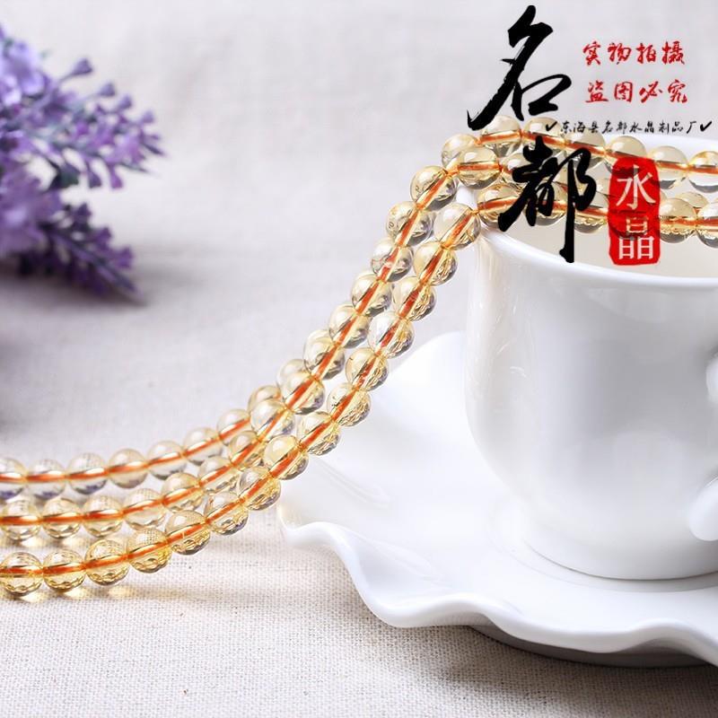 名都水晶天然黄水晶散珠DIY饰品配件A巴西黄水晶半成品 - 图2