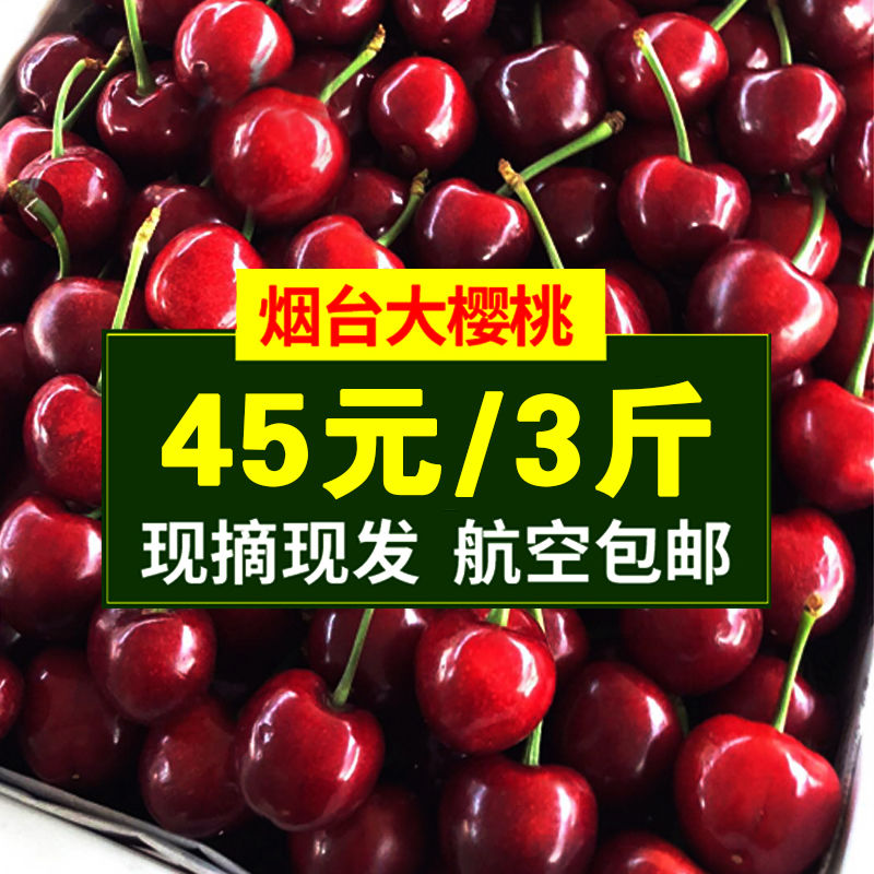 步掌柜旗舰店山东烟台大樱桃新鲜水果包邮美早先锋5国产车厘子当季整箱3斤装0