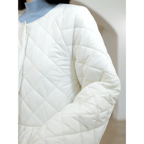 郭九九呢 温柔风软糯宽松长款棉服女冬季新款气质显瘦连衣裙外套 - 图0