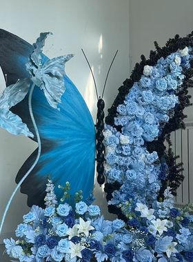 巨型蝴蝶婚礼装饰情人节店铺装饰eva蝴蝶美陈橱窗商场布置大型道