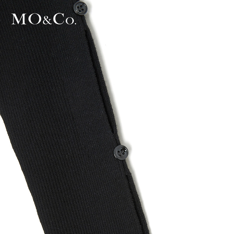 小黑裙moco冬新品a摆摩安珂连衣裙 moco摩安珂outlets店连衣裙