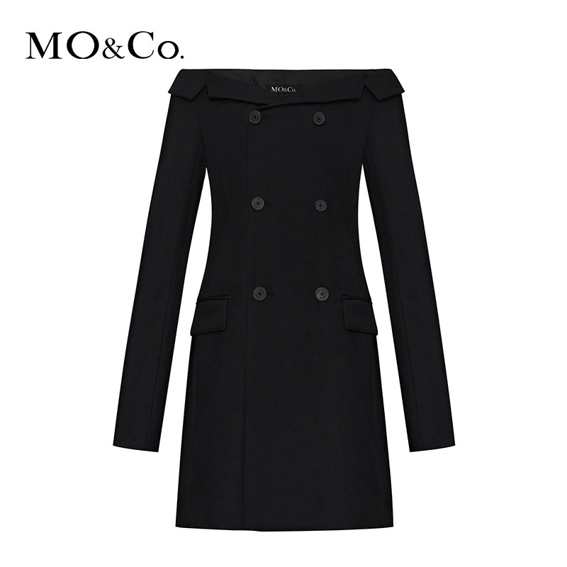 moco春秋季新品露肩摩安珂连衣裙 moco摩安珂outlets店连衣裙