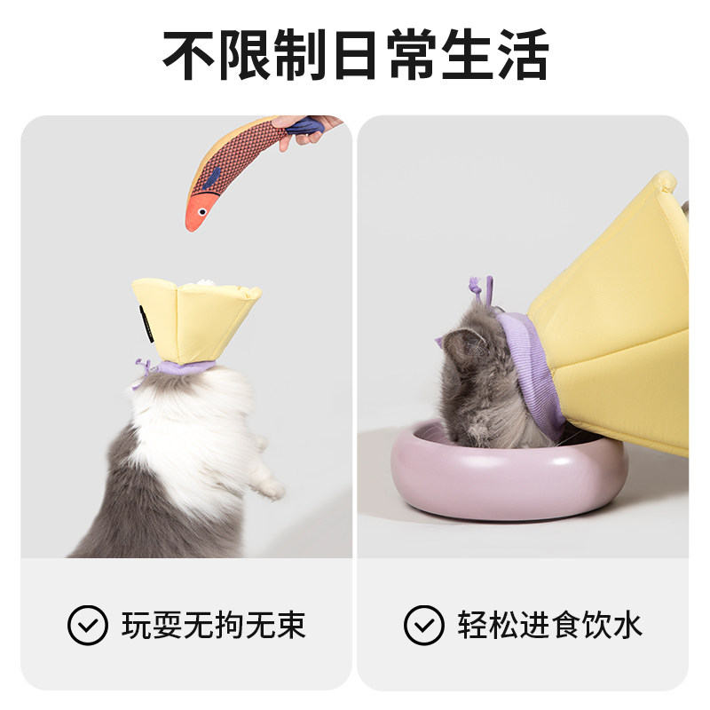 HiDREAM猫咪伊丽莎白圈术后绝育头套狗狗小型 犬加深防舔比熊泰迪,淘宝优惠券,粉丝福利购,淘宝优惠卷