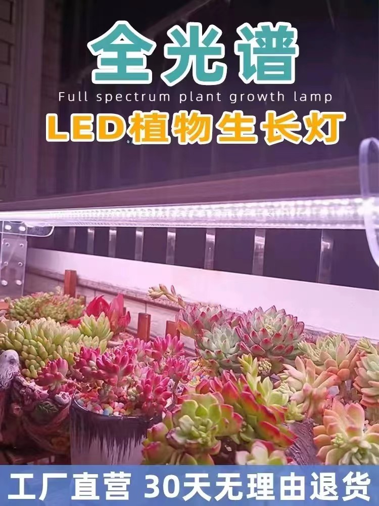 T20LED植物灯管花卉上色加UV多肉补光灯水培蔬菜花架植物生长灯-图0