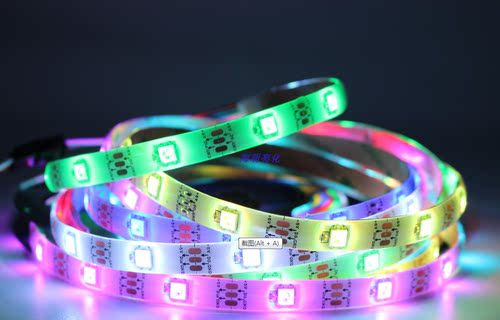 5V幻彩跑马流水全彩灯带2812B全彩LED灯带5050内置IC幻彩编程灯带 - 图2