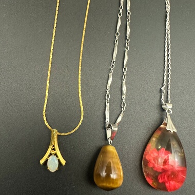 中古饰品女士锁骨链 麻花链 蛇骨链 圆珠链 老货复古套装项链