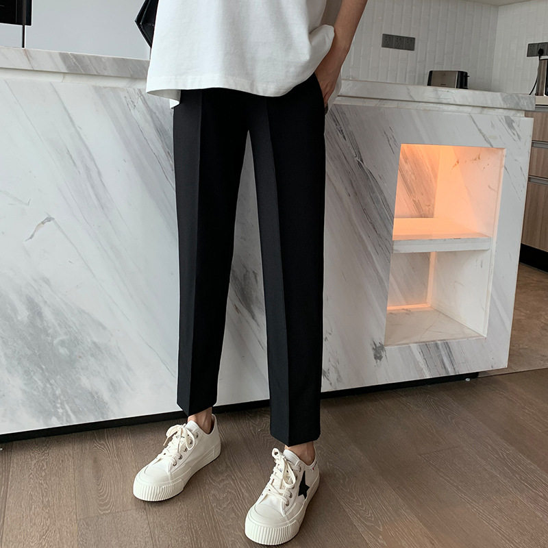 孕妇九分韩国春秋季款外穿子西装裤 布衣妈咪孕妇直筒裤