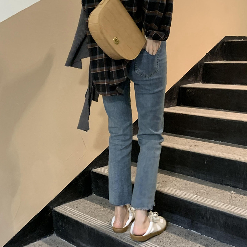 孕妇牛仔裤子九分春秋季外穿打底裤 布衣妈咪孕妇直筒裤