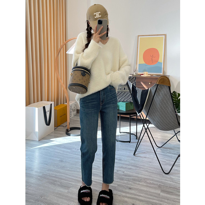 孕妇直筒九分春秋季法棍裤牛仔裤 布衣妈咪孕妇直筒裤