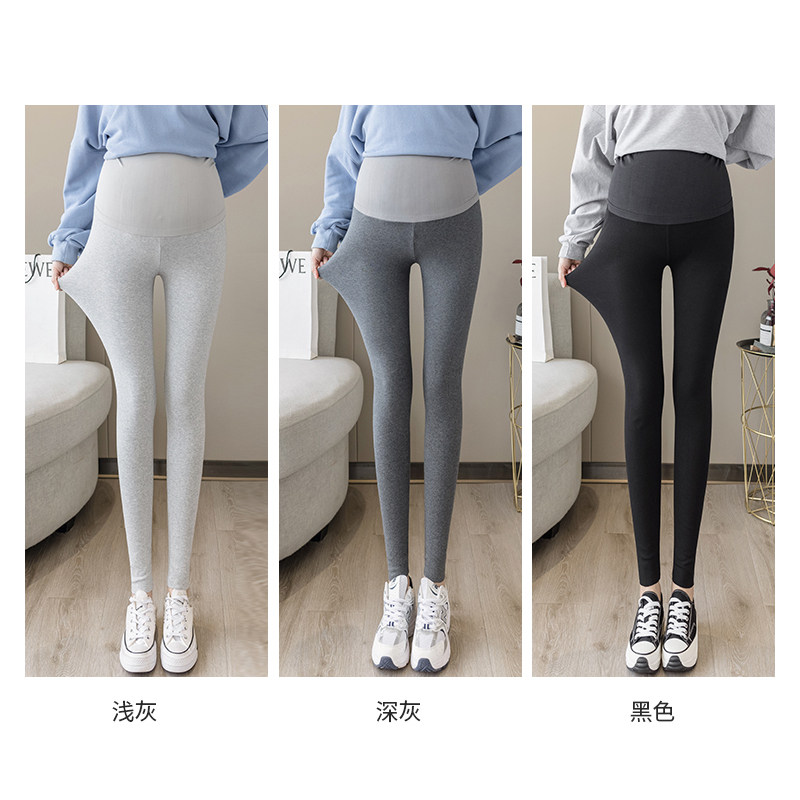 孕妇纯棉九分春秋季外穿灰色打底裤 布衣妈咪孕妇打底裤