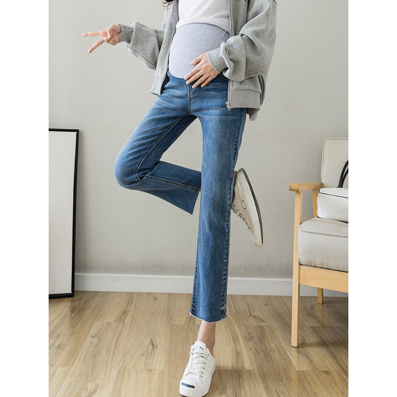 孕妇直筒九分春秋季2023新款牛仔裤 布衣妈咪孕妇直筒裤