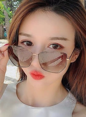 ins大框墨镜 女韩版网红同款开车专用偏光太阳镜女士圆脸防紫外线