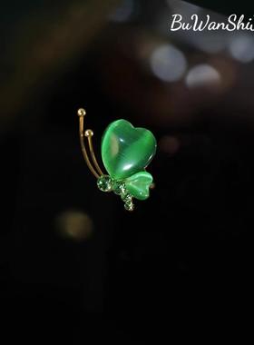 【灵动翠蝶】时尚高档蝴蝶绿色胸针精致优雅百搭防走光小胸花别针