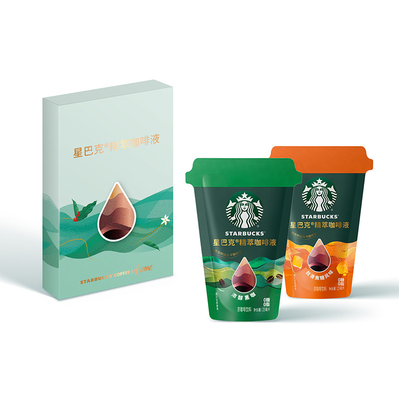 【尝鲜】星巴克官方浓缩咖啡液0糖0脂精萃咖啡液2袋,淘宝优惠券,粉丝福利购,淘宝优惠卷