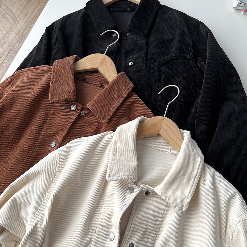 北野U家！日系女装时髦复古水洗纯棉柔软灯芯绒夹克外套BY60896 - 图2