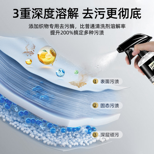汽车织物座椅内饰清洗剂车内坐垫布艺绒布织布免洗清洁剂强力去污 - 图0
