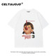 Vintage ວ່າງ retro ເສື້ອທີເຊີດແຂນສັ້ນ summer