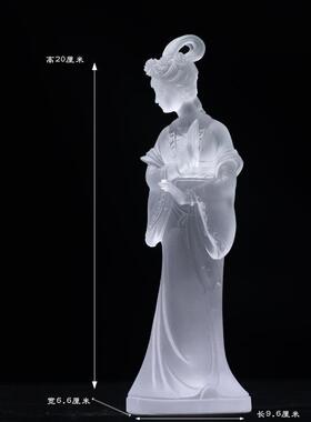 琉璃侍女像摆件居家客厅办公桌面摆放装饰古风收藏创意工艺品