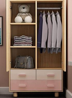 婴儿衣柜儿童收纳柜男孩宝宝柜子小户型矮小孩衣橱卧室幼儿小衣架