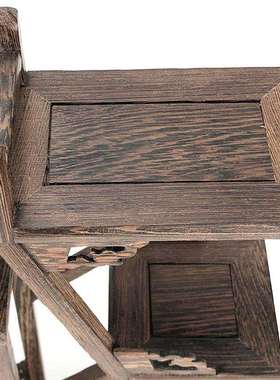 鸡翅木文玩展示架博古架福星高照木制工艺品木质书房茶几摆件