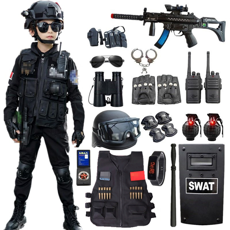 儿童特种兵套装男童警服军装仿真户外特警衣服小警察装备玩具男孩-图0