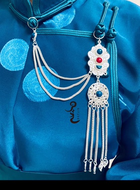 民族风胸挂压襟蒙古族藏族胸花镶嵌挂饰扣挂中国风配饰品复古古典